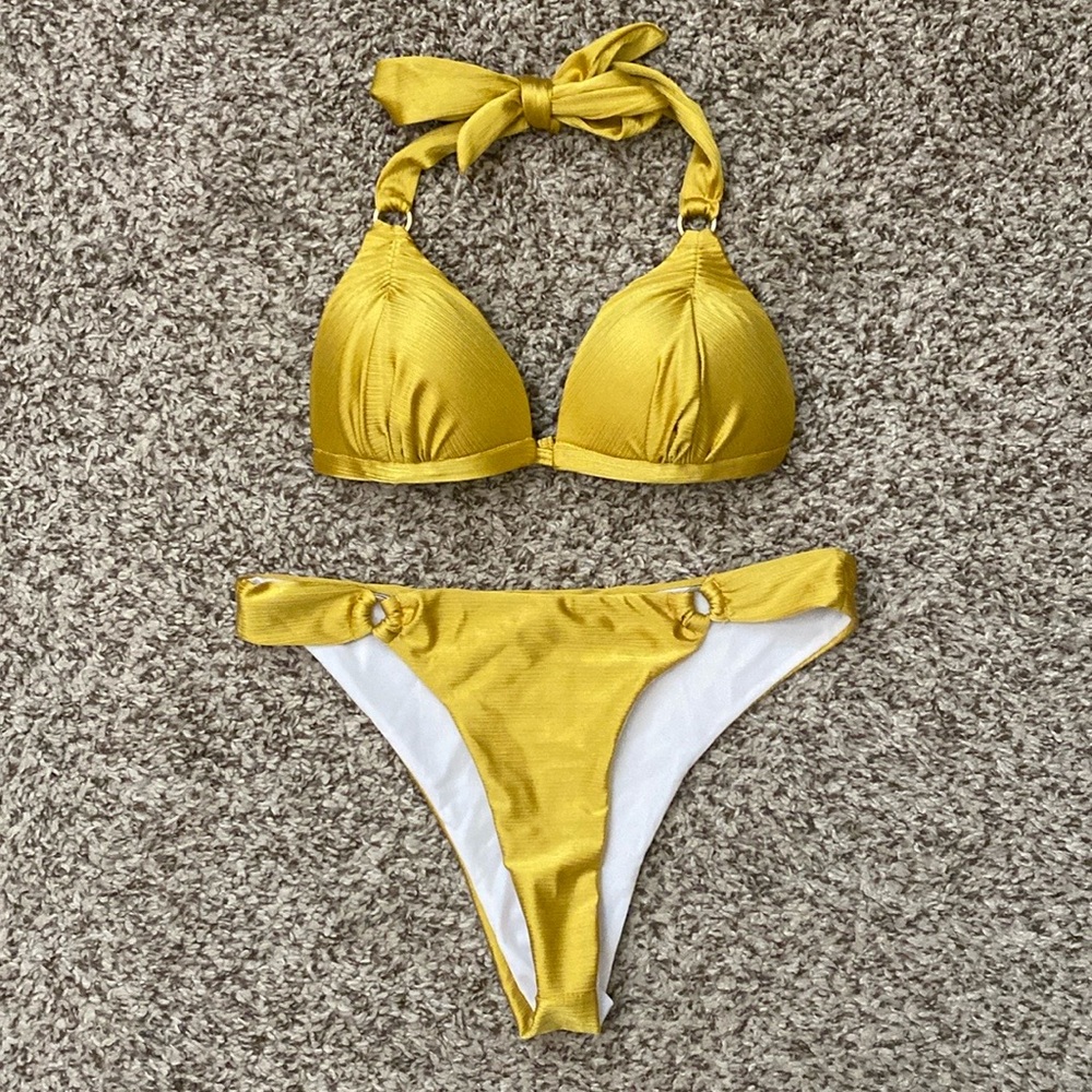Boutique Satin Halter Bikini Set